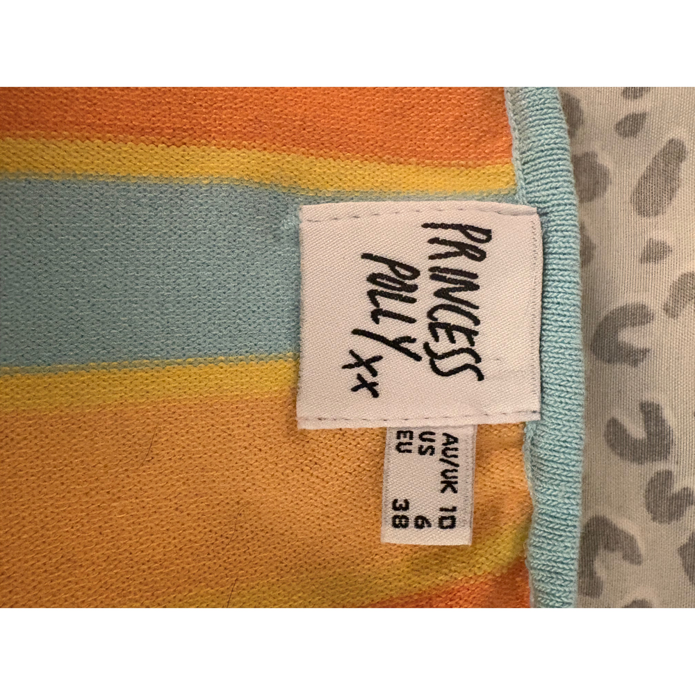 Princess Polly Striped Cutout Mini Dress Size 6 in Blue - Picture 8 of 8